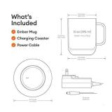 Ember Temperature Control Smart Mug 2, 10 Oz, App-Controlled Heated Coffee Mug with 80 Min Battery Life and Improved Design, White - Retail: $112