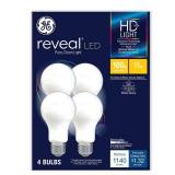 GE Reveal Hd+ Led A19 Light Bulb, 11 W, 4/pack