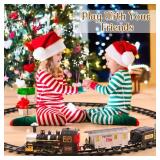 Lucky Doug Electric Train Set for Kids, Train Toys with Sounds Include 4 Cars and 10 Tracks, Classic Toy Train Set for 3 4 5 6 Years Old Boys Girls