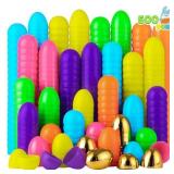 JOYIN 94 Pcs 2.3" Easter Eggs with 6 Golden Eggs, Assorted Plastic Easter Eggs for Filling Specific Treats, Easter Theme Party Favor, Easter Eggs Hunt, Basket Stuffer Filler, Classroom Prize Supplies