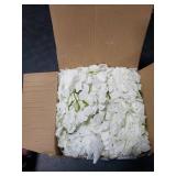 JPSOR 40pcs Artificial Hydrangea Silk Flower Heads with Stems, Fake Flowers for Mothers Day Wedding Centerpiece Home Garden Party Decoration (White)