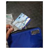 Vaultz Money Bag with Lock - Water-Resistant Combination Locking Pouch w/Tether for Cash, Pool, Beach, Bank, or Travel - 7.5 x 9 Inches, Medium, Blue