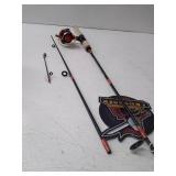 Shakespeare Crusader Spinning Reel and Fishing Rod Combo, Red/Black/Cork