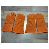 leather welding gloves lot of 2 pairs