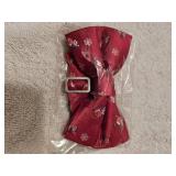 Red with Ice Skating Penguins and Snowflakes Bow Tie