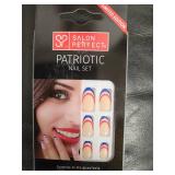 Artificial Fashion Nails - Red, White, Blue Stiletto Tips