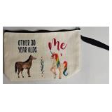 Canvas Make-Up Bag "Other 30 Year Olds (Horse) vs. Me (Unicorn)"