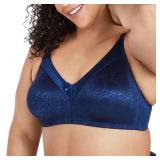 Bali Womens Double Support Wireless Bra, Lace With Stay-in-place Straps, Full-coverage Full Coverage Bra, In The Navy, 38C US