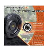 2-Pack) 13 Inch Solid Rubber Tires, 4.00-6 Tire Flat Free, with 5/8" Bearings, 2.17"Offset Hub for GOR Garden Cart, Wheelbarrow, Trolleys, Hand Trucks & Yard Trailers