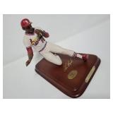 Lou Brock Mini Statue with Wood Stand and Plaque - Six Inches