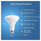 Feit Electric BR30 Smart Flood Light Bulb, 2.4GHz WiFi Color Changing and Dimmable, No Hub, Works with Alexa or Google Assistant, BR30/RGBW/CA/AG, 65W, Multi-Color (RGBW), 1 Count (Pack of 1)