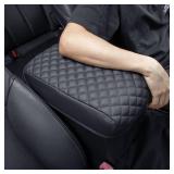 JKCOVER Center Console Armrest Cover Compatible with Toyota 4Runner 2010-2021 2022 2023 2024 Truck Accessories Premium PU leather Cushion Protector (Black)