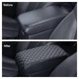 JKCOVER Center Console Armrest Cover Compatible with Toyota 4Runner 2010-2021 2022 2023 2024 Truck Accessories Premium PU leather Cushion Protector (Black)