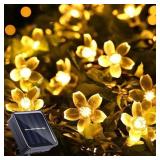 ITICdecor Solar Flower String Lights Outdoor Waterproof 50 LED Fairy Light Christmas Decorations for Garden Fence Patio Yard Christmas Tree, Home, Lawn, Wedding, Patio, Party Decoration (Warm White)