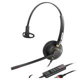 USB Headset with Microphone Noise Cancelling & Audio Controls Ultra Comfort USB Headphone for Computer Laptop Pc Business Skype UC Webinar Call Center Office