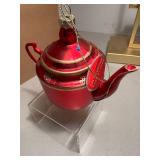Gumps San Francisco blown glass ornament dragon teapot 5â