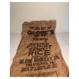 Globes Rice Burlap Sack