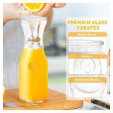 Mimosa Bar Kit - 34oz Glass Carafe Pitcher for Birthday Party - Juice Containers with Lids Brunch Decorations for Bridal Shower ONLY 3 JARS