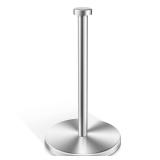 VEHHE Paper Towel Holder Countertop, Standing Paper Towel Roll Holder for Kitchen Bathroom, Paper Towel Holder Stand with Weighted Base Suction Cups, Stainless Steel Paper Towel Holder (Silver)