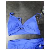 Tempt Me Women Royal Blue High Waisted Bikini Set Two Piece Bathing Suits Triangle Swimsuit S