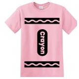 Crayon Tshirt Halloween Costume for Men Women Adult Size | Funny Cool Shirt idea | Graphic tee (as1, alpha, s, regular, regular, Light Pink)