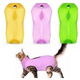 3 Pieces Cat Recovery Suit Kitten Recovery Suit E-Collar Alternative for Cats and Dogs Abdominal Skin Anti Licking Pajama Suit (Simple Pattern, Medium)