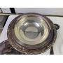 Vtg. Silver Plated Punch Bowl, Server Dish W/Lid (Includes Pyrex Bowl Insert) & Ladle