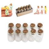 Super Z Outlet Mini Overall Decorative Bottles Cork Tops for Camping Project, Arts & Crafts, Jewelry, Stranded Island Message, Wedding Wish, Party Favors - 1 Milliliters - Glass