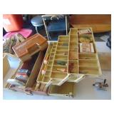 Fishing supplies - Daiwa reel, Plano box, net and lures