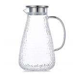 Karafu Glass Pitcher with Lid, Safe Packing, 78 Oz Heat Resistant Water Jug for Hot/Cold Water, Ice tea and Juice Beverage Clear