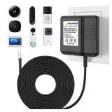 XZGm 24 Volt Transformer C Wire Adapter Doorbell Transformer Competible with 16-24Volt All Versions of Ring Doorbell and Thermostat for Nest Ecobee, Sensi and Honeywell?26ft Power Cable?