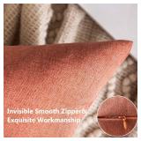 MIULEE Pack of 2 Decorative Outdoor Solid Waterproof Throw Pillow Covers Linen Garden Farmhouse Cushion Cases for Patio Tent Balcony Couch Sofa 16x16 inch Coral Red