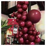 Kozee Burgundy Balloons different sizes 52 PACK Customized Double-Stuffed Metallic Maroon balloon 18+10+5 inch Garland arch kit For Wedding Birthday Anniversary decorations