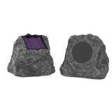Victrola Outdoor Rock Speaker Pair - Wireless Bluetooth , for Garden, Patio, Waterproof, Built all Seasons & Solar Powered with Rechargeable Battery, Music Streaming Charcoal - Retail: $140.36
