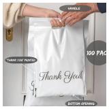 Poly Mailers with Handle 10x13, 100 Pack Packaging Bags, Shipping Bags for Clothing, Thank You Mailing Envelopes, Self Seal Bags for Small Businesses, 2.75 Thick Mailers Poly Bags, Donyson