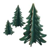Ginger Cottages 3D Tree Set Wooden Ornament for Christmas Tree