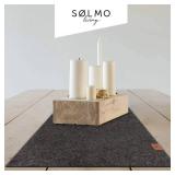 Felt Table Runner 60x15 inch I Felt Table Runner with Leather I Heat Resistant, Washable Scandi Table Runner Felt for Table Decoration, Home Decoration (Anthracite)