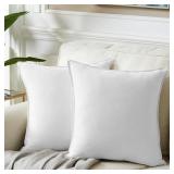 Fancy Homi Pure White 26x26 Pillow Covers Set of 2, Euro Pillow Sham 26x26, Super Soft Faux Suede Square Solid Big Throw Pillow Covers for Couch Bedroom 66x66 cm