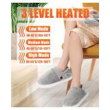 Heated Slippers - Foot Warmer for Men & Women, Electric Heating Slippers with 2 Pcs 4000mAh Battery, 3 Heating Levels