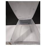Sterilite 6 Qt. Clear Plastic Storage Box with White Lid, used but still good condition