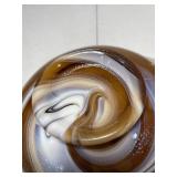 Imperial glass caramel swirl riffle top bowl