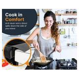 Lindas Essentials Silicone Stove Gap Covers (2 Pack), Heat Resistant Oven Gap Filler Seals Gaps Between Stovetop and Counter, Easy to Clean Stove Gap Guard (21 Inches, Black)