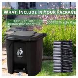 Kyrilali Dog Poop Trash Can with Lid, Pedal, Removable Inner Bin, Suitable for Outdoor, Home, Garden, Dog Walking, Yard, Kitchen - Black Trash Can with 500PCS Plastic Bags, Black