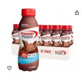 Premier Protein Shake, Chocolate, 30g Protein 1g Sugar 24 Vitamins Minerals Nutrients to Support Immune Health, 11.5 fl oz (Pack of 12) (Retail $30.00)