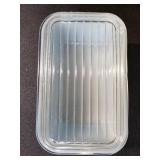 Blue Pyrex 6.5 in X 2.5 in Snowflake Fridgie Storage Container With Lid