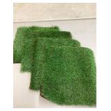 Easter Thick Artificial Grass Squares Mat, 12x12 Green Synthetic Placemats Turf Grass Rug Fake Grass for Dogs, Patio, Indoor Outdoor Decor, 4 Packs (Retail $14.99)
