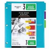Five Star 2 Pocket Binder Dividers 3 count Blue/Purple/LimeFive Star 2 Pocket Binder Dividers 3 count Blue/Purple/Lime (2 Pack)