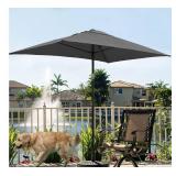 AMMSUN 6.5 x 4.5ft Rectangular Patio Umbrella Outdoor Table Umbrella Steel Pole and Fiberglass Ribs NAVY BLUE (Retail $40.58)