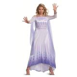 Disguise Womens Elsa Costume, Official Disney Frozen 2 Dress Outfit Adult Sized, White & Blue, Large 12-14 US