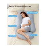 Momcozy Pregnancy Pillows with Cooling Cover, U-Shaped Full Body Maternity Pillow for Side Sleepers 57 Inch - Support for Back, Hip, Belly, Legs for Pregnant Women RETAILS $64!!